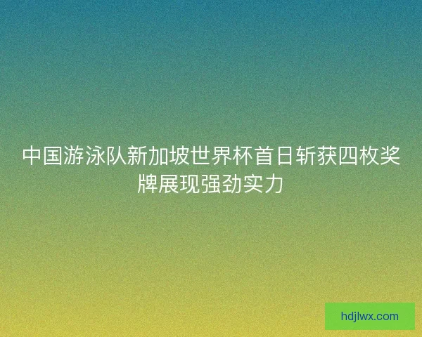 中国游泳队新加坡世界杯首日斩获四枚奖牌展现强劲实力