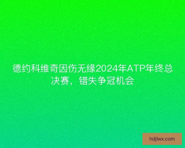 德约科维奇因伤无缘2024年ATP年终总决赛,错失争冠机会 德约科维奇因伤无缘2024年ATP年终总决赛,错失争冠机会